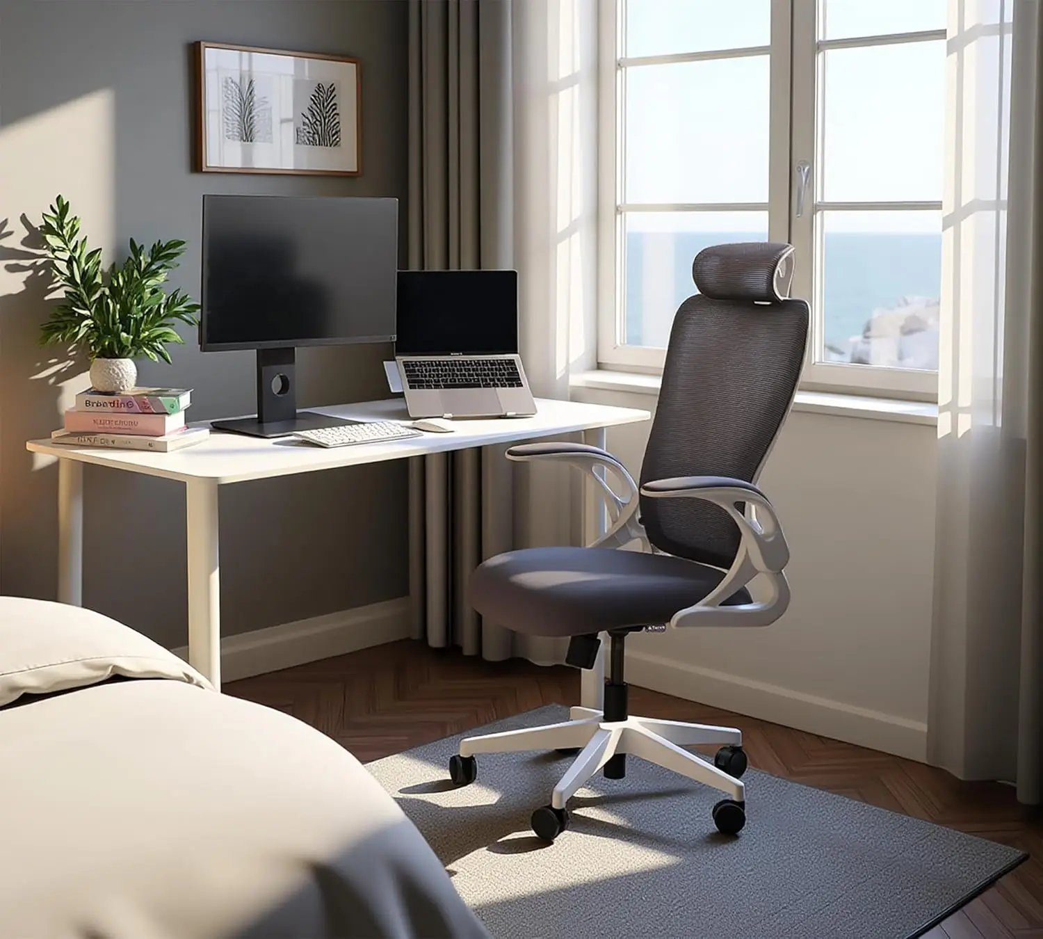 Small Space Folding Office Chair with High Rebound Mesh, Foldable and Compact