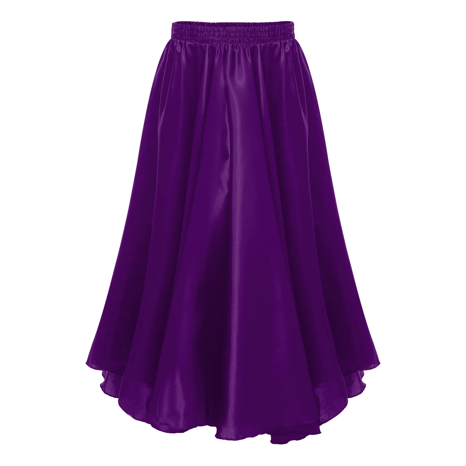 Gonna da corsa di toro flamenco spagnolo per bambina, costume da spettacolo di danza latina tango in raso, gonna grande da ballo latino in chiffon a 360 gradi