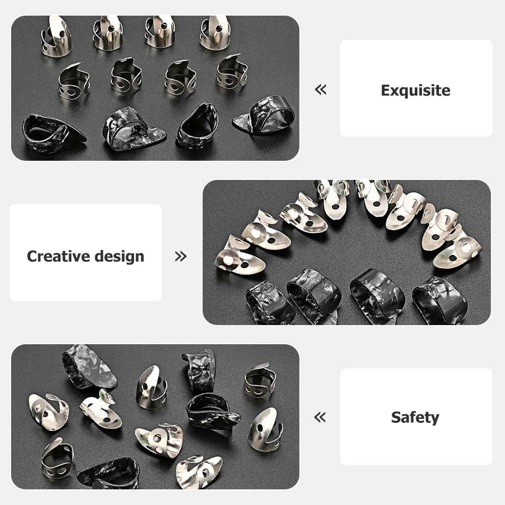 

12Pcs Metal Guitar Finger Picks Set Adjustable Thumb Pick Ring for Stringed Instruments and Ukulele Thumb and Finger Pick