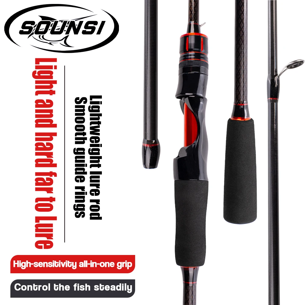 

SOUNSI Spinning/Casting Fishing Rod Lure Rod Carbon Fiber Ultralight 1.8-2.1m 5-28g For Trout Fishing Rod