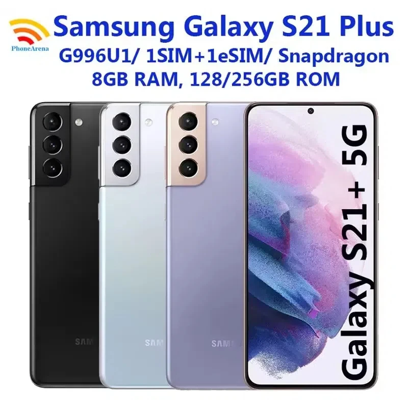 C Samsung Galaxy S21 Plus S21+ 5G G996U1 6,7 "8GB RAM 128/256GB ROM Snapdragon 888 procesador NFC Octa Core teléfono inteligente desbloqueado