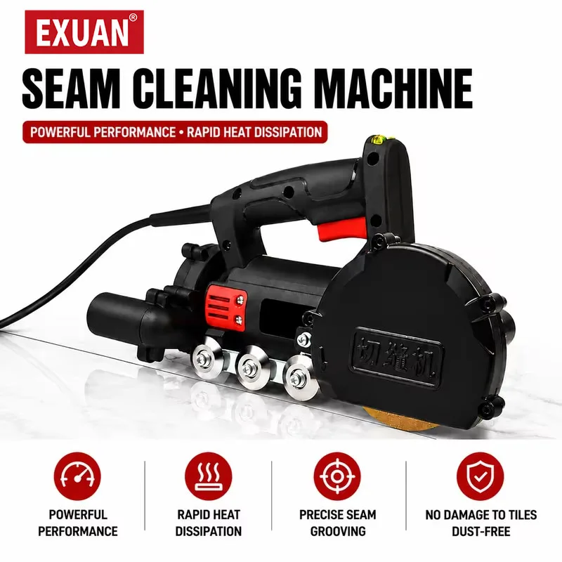 Tile Seam Cleaning Machine Electric Grout Cleaner Dust-Free Tile Groove Cleaning Tool Powerful Floor Joint Cleaning Machine