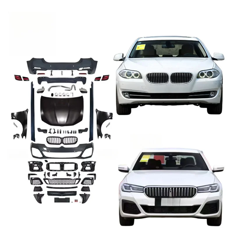 High Quality M5 Style Plastic Body Kit Bumpers Side Skirts Hood Grille Mudguards Lights Fit For F10 F18 2011-2017 Upgrade To G30