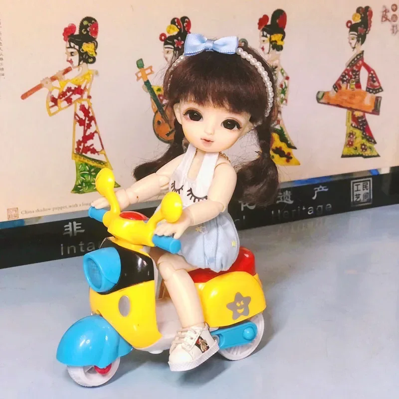 Mini motorcycle OB11 car small sheep bike BJD special taking pictures toy car Doll accessories