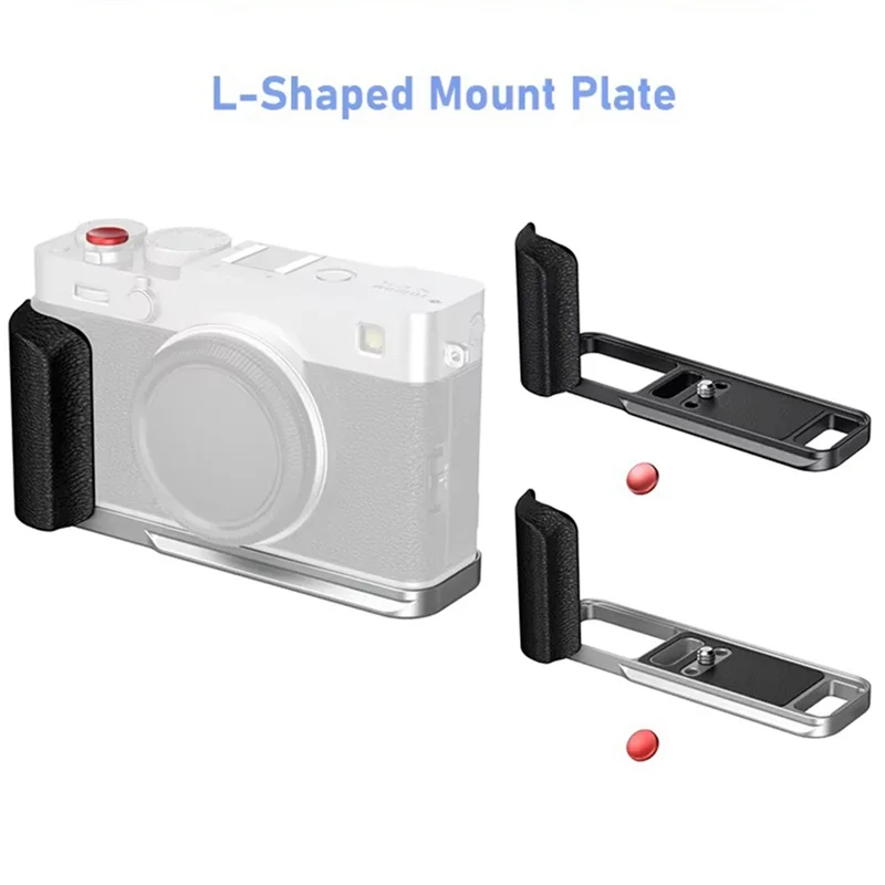 B44C L-Shaped Mount Plate With Silicone Handle For FUJIFILM X-E5 Camera- For X-E5 Compatible Shutter Release Button Included