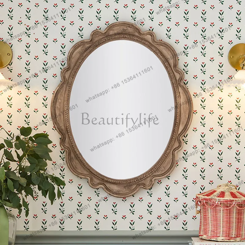 Vintage dressing mirror French medieval home bed and breakfast artistic decoration girls bedroom makeup mirror
