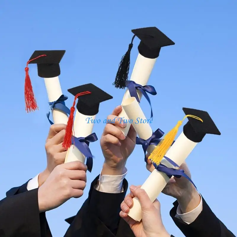 HX6F Soft Felts Academic Cap For Graduates Students School Photos And Role Play Graduation Party Decoration