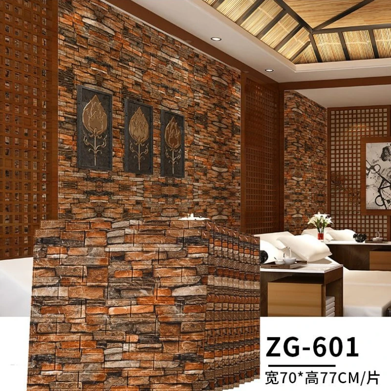Self-adhesive Wall Stickers Coffee Houses Retro Brick Wall Decorations Waterproof Restaurant