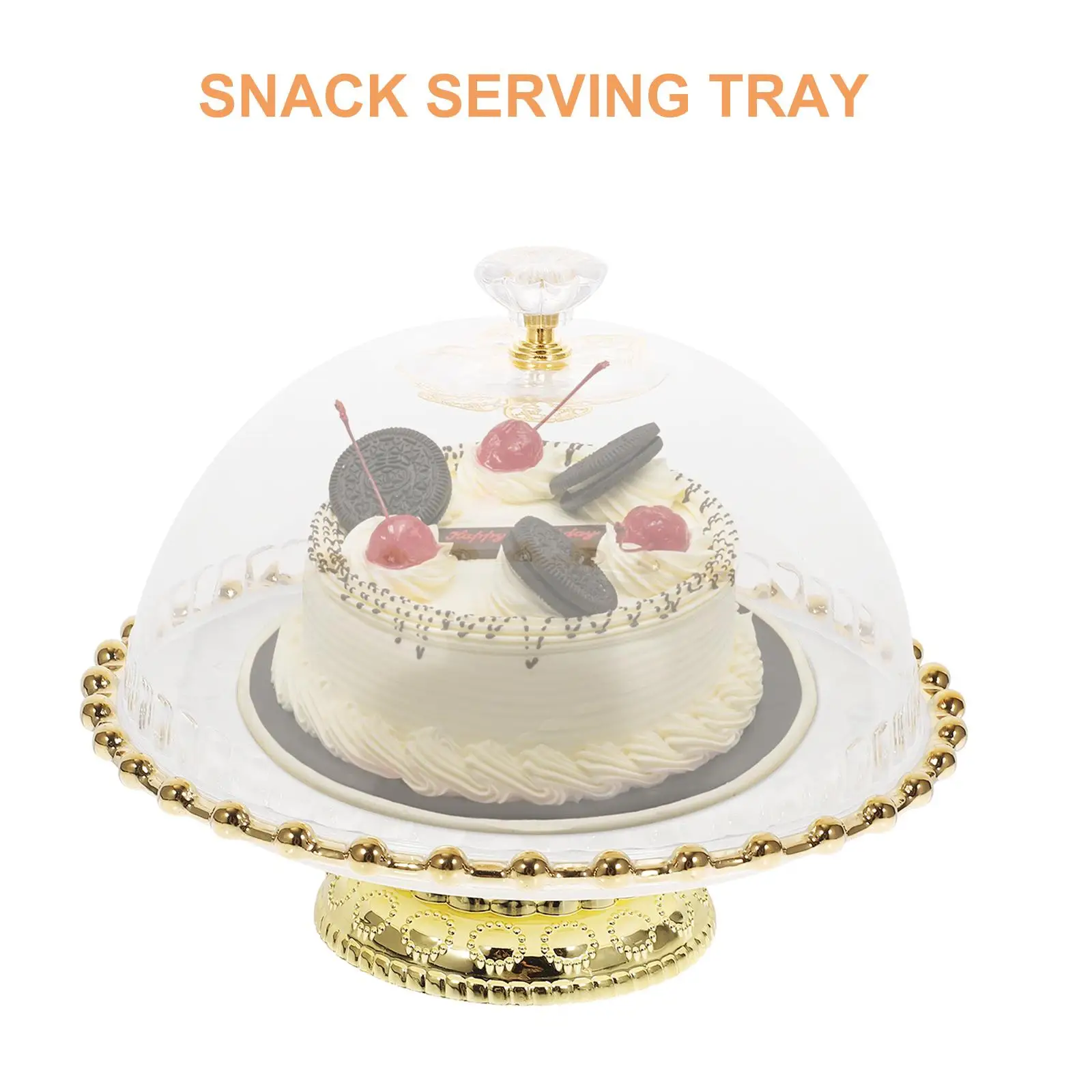 Footed Cupcake Plates Ceramic Pan Pans Stand with Dome Showcase Afternoon Tea Display Dish Tall