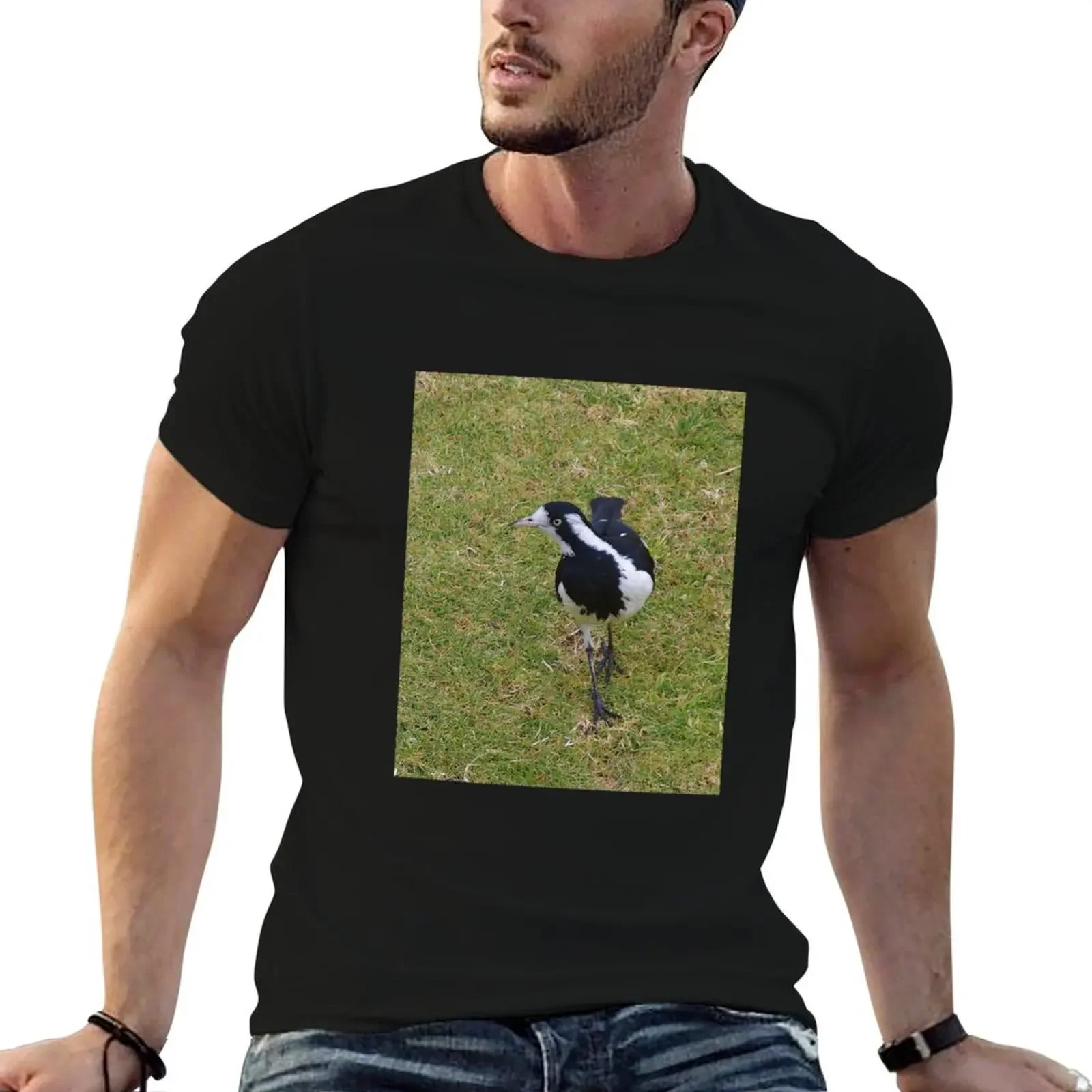 Magpie-lark (Grallina cyanoleuca) T-Shirt anime t shirts cute clothes customizeds cute tops Men's t-shirts