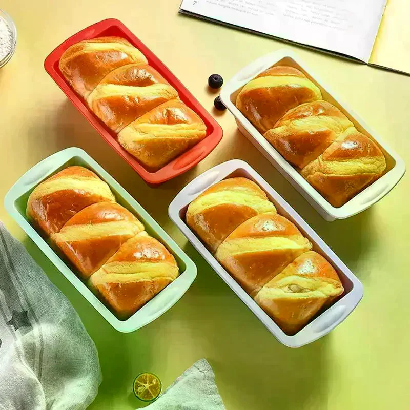 1/4Pcs Household Rectangular Silicone Mold Candy Toast Mould Easter Bread DIY Kitchen Supplies Cake Bakeware Pan Baking Tools - view 3