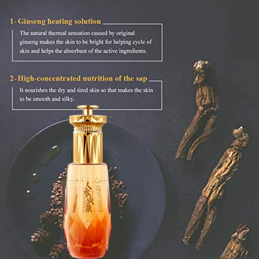 Ginseng Cordyceps Face Serum Oil Moisturizing, Lifting, Firming, Anti-wrinkle and Elasticity,Tightening Skin Reduce Fine Lines
