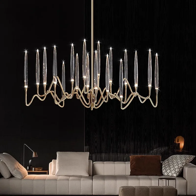 Imagem -02 - Nordic Gold Chandelier For Living Room Candle Chandeliers Crystal Lamp Villa Designer Sala de Jantar