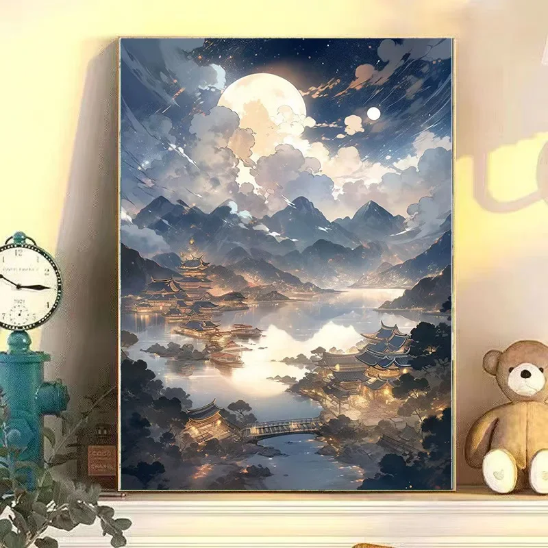 

3532061Digital oil painting living room decorative painting sofa background wall hanging painting