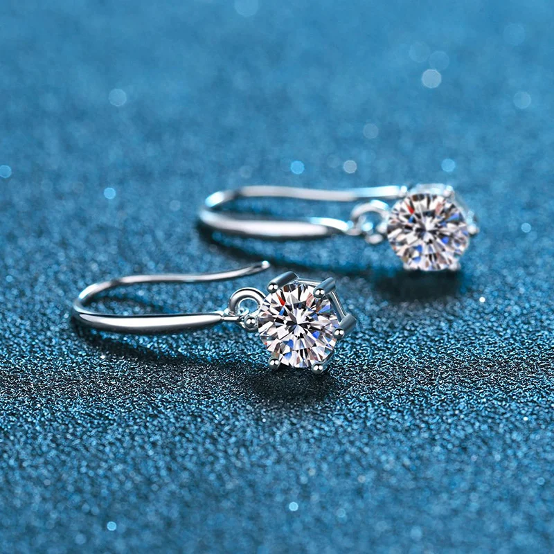 JoyceJelly 0.5 Carat Moissanite Earrings For Women Classic 925 Sterling Silver Jewelry Female Ear-Drops 100% Pass Diamond Test 4