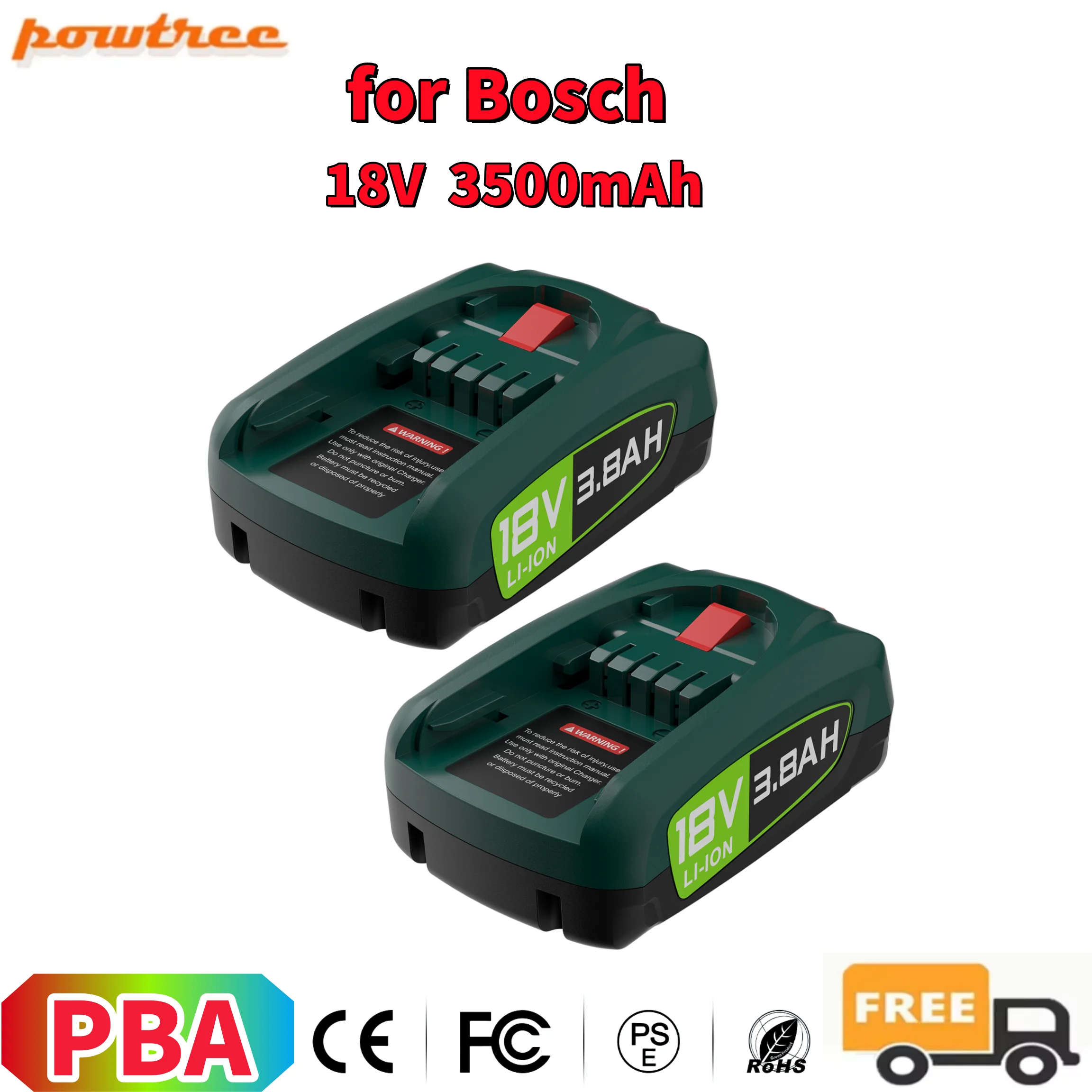 18V 3800mAh For Bosch Replacement Battery PBA PSB PSR Battery for 18V System Gardena 18V Battery 18V Green Tools House Garden