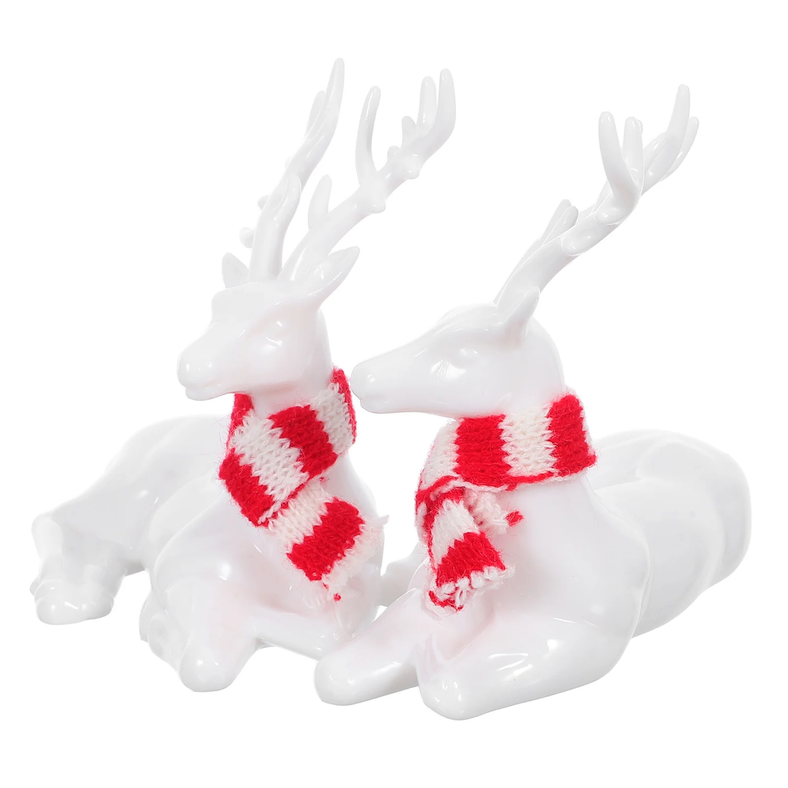 

2Pcs Acrylic Reindeer Statues Holiday Christmas Deer Decorations Tabletop Centerpiece Xmas Party Ornament Deer Statue