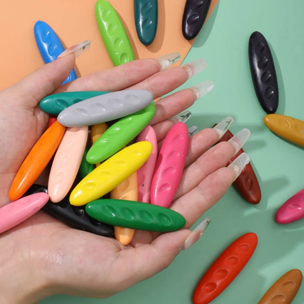 طقم أقلام تلوين بلاستيكية للأطفال على شكل فول سوداني ، أطقم أقلام تلوين رسم خفيفة الوزن ، هدية عيد الطفل