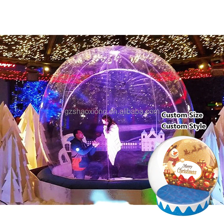 Cold-resistant and Durable Inflatable Snow Globe Ball with LED Light for Holiday Event Theme Park Good Price Air Blown Snow Ball