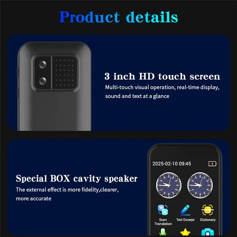 

AA60-AI Scanning Reading Translator Pen Translator Pen With 113 Language Vioce Offline Translator Dictionary