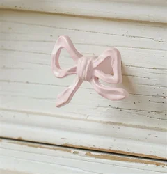 French Iron Furniture Cabinet Door Handle Drawer Knob Pink Bow Decor Handles Cupbaord Wardrobe Closet Pulls Diy Room