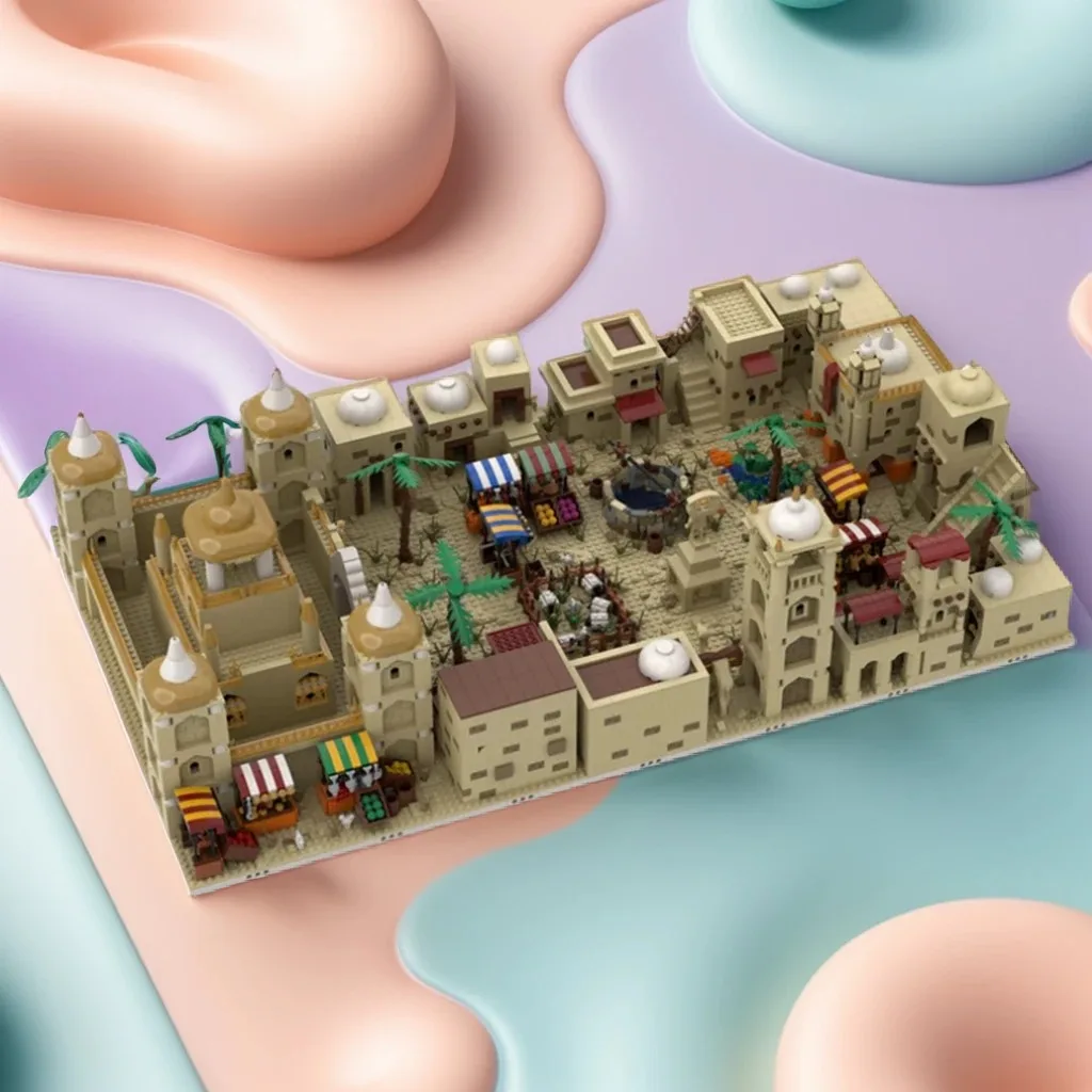 8863pcs MOC Desert Village 2.0 Build 20 Different Mocs Modular Buildings Model Building Blocks Toys Construction Christmas Gift
