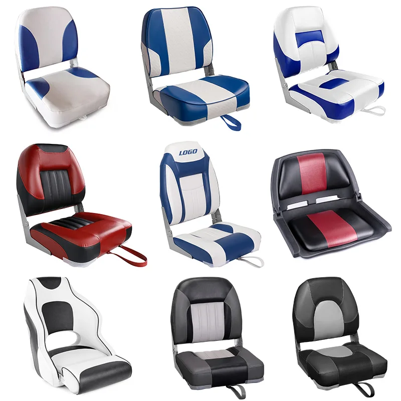 

Wholesale Customized Deluxe Folding Boat Seats Marine High Back Swivel Jet Boat Seats for Bass Boats