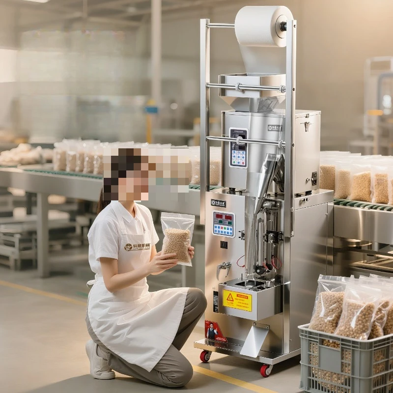 Fully Automatic Integrated Weighing and Quantitative Packaging Machine for Grains Plastic Granules Powders and Tea. 5