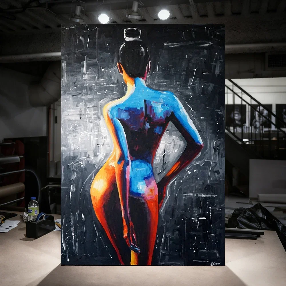 Modern Minimal Woman Portrait Poster Print For Living Room Office Sexy Nude Woman Back Canvas Painting Wall Art Home Decor Mural