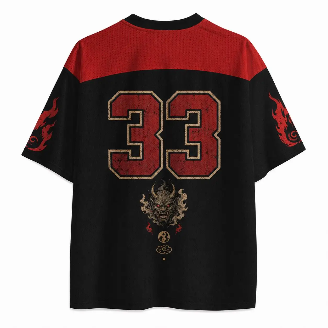 2026 Summer Fashion New Style Trendy Japanese Evil Ghost Appears 3D Printed Outdoor Leisure Fitness Style V-neck T-shirt Large