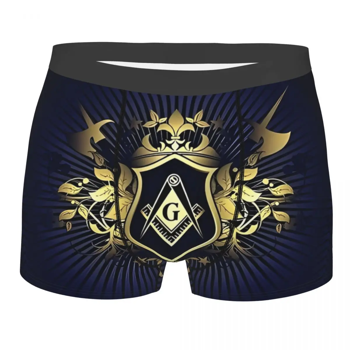 Men's Boxer Briefs Shorts Panties Freemasonry Mason Masonic Polyester Underwear Homme Novelty Plus Size Underpants