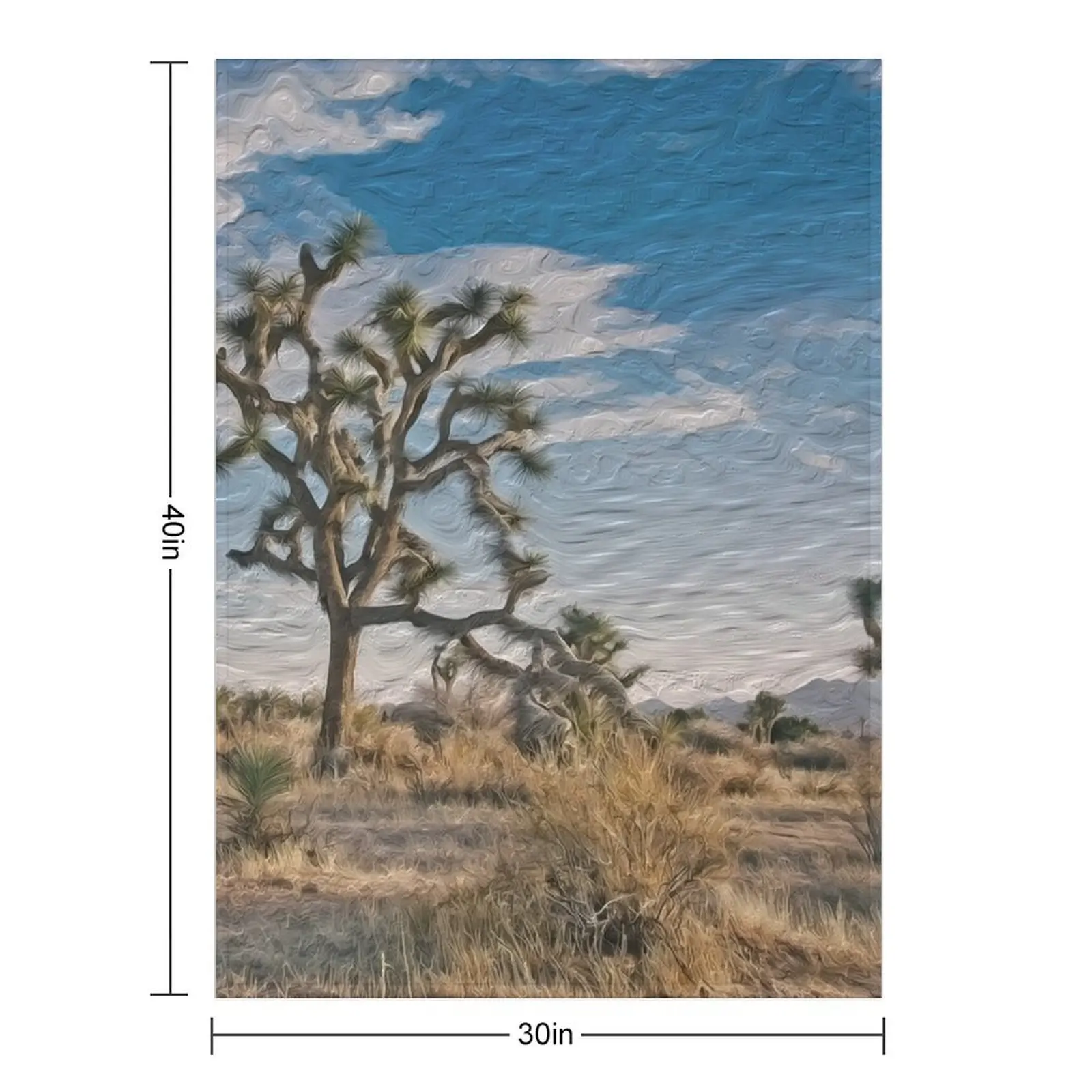 Digital Art Composition of Joshua Tree, Mojave Desert, California. Throw Blanket Stuffeds Beach Polar Furry Blankets