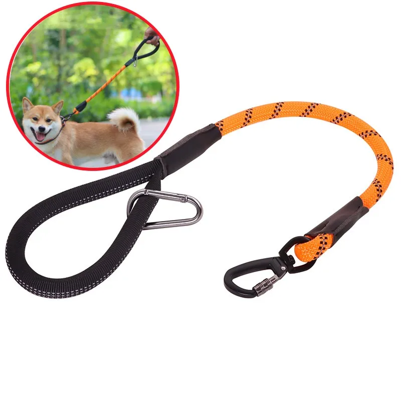 Dog Leash Short Dogs Leash One Step Leashes for Dog Walking Comfortable Handle Dogs Leashes Training Ropes Reflective Pet Chain