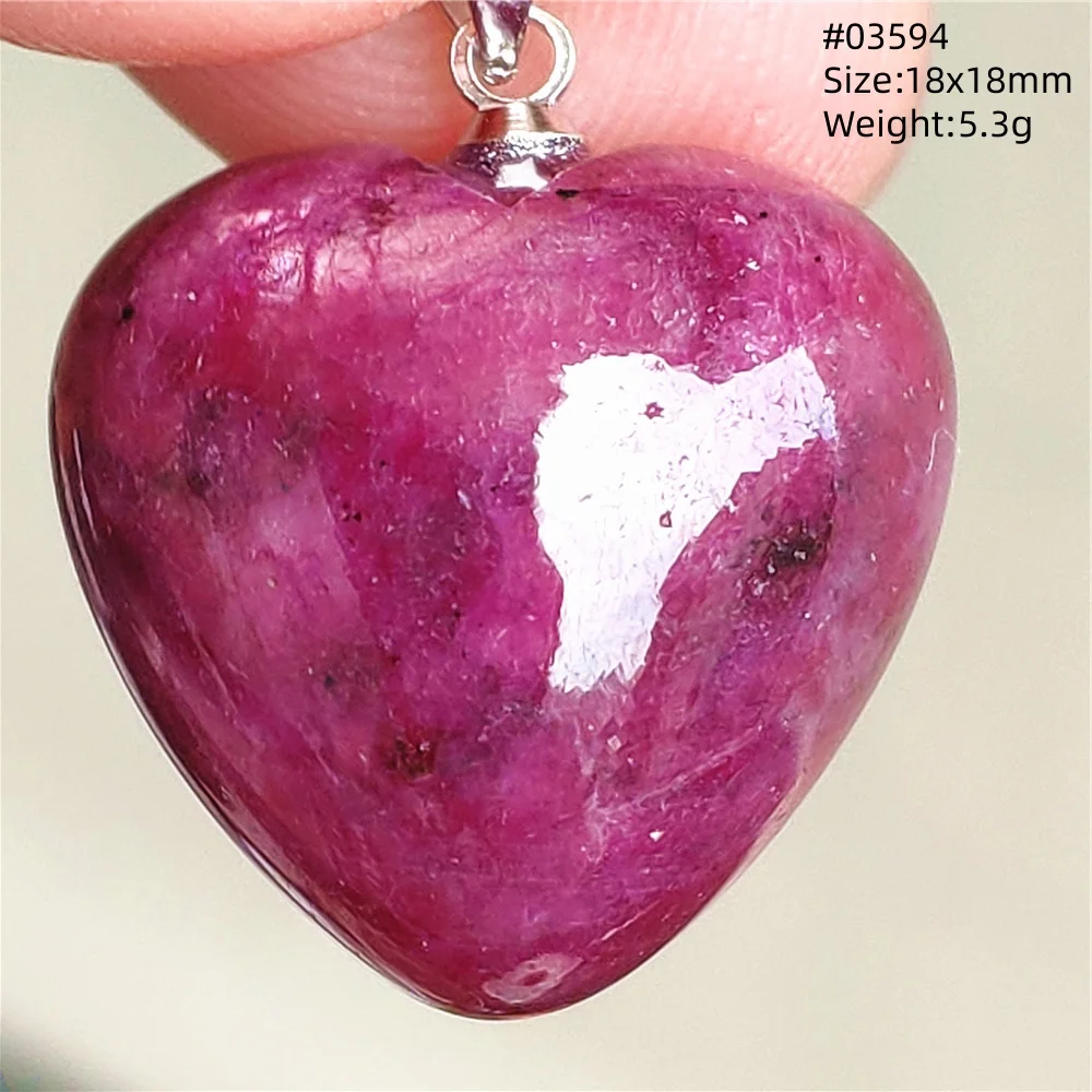 Natural Red Ruby Heart Pendant Jewelry 18x18mm Necklace Star Light Love Bead Women Gemstone Ruby Tumbled Rubi Pendant AAAAA