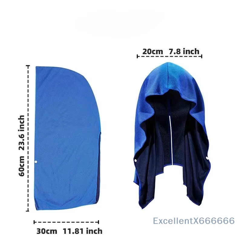 U-shaped Cooling Hoodie Headscarf Quick-drying Towel Outdoor Sports Sun Protection Cooling Towel Gym Beach Camping