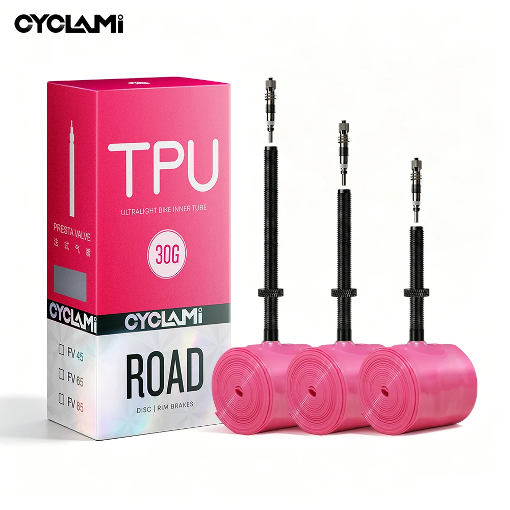 AliExpress CYCLAMI 4.0 TPU Inner Tube Metal Alloy Valve 30g Ultralight Presta FV For Road Bicycle Tires 700C 700 x 18 23 25 28 30 32 C