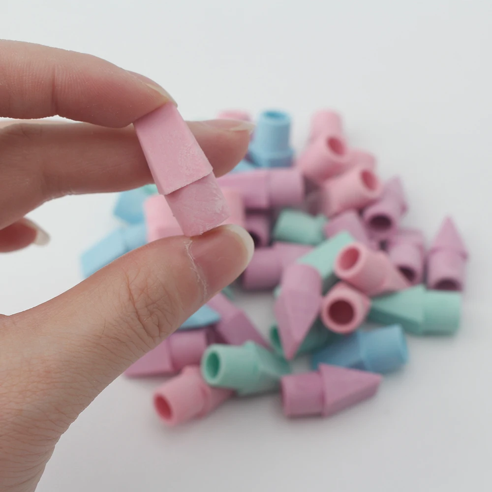

20Pcs light colored eraser in one pack,the macaron colored eraser can serve as a pen cap,portable detachable cap shaped eraser
