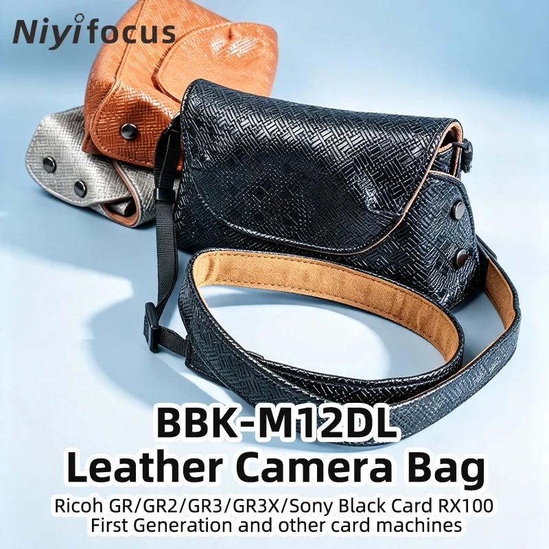 Niyi PU Leather Camera Bag Retro Portable Pouch Case Compact With Shoulder Strap for Ricoh GR GR2 GR3 GR3X Sony RX100 Serie