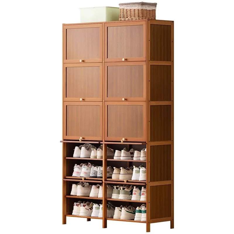 

Shoe cabinet Bamboo dormitory covers an area of small, multi-layer dust-proof entry shoe rack at the door of the house