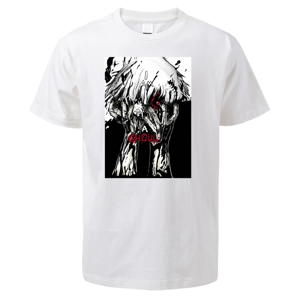 Classics Anime Bloody Tokyo Ghoul Kaneki Ken 2024 Summer Unisex Harajuku T-Shirts Cotton Streetwear Men\'s Short Sleeve Tops