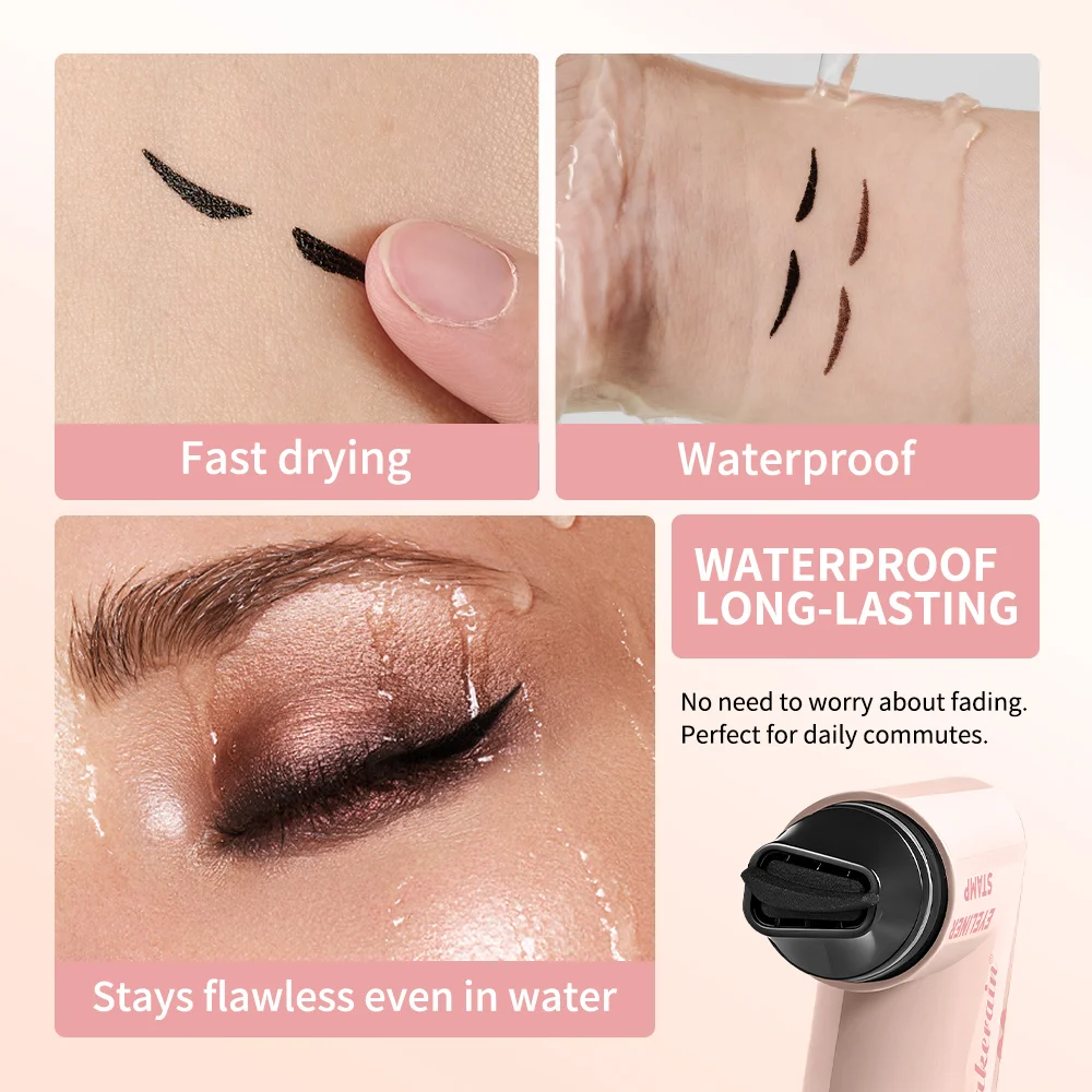 Lakerain Eyeliner Stamp One-Press Forming Beginner Friendly Fast Drying Formula Waterproof Sweat-proof Intense Color Eyeliner_voghion.com