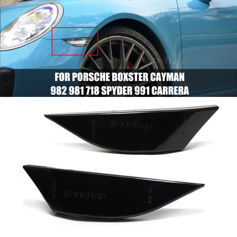 Dynamic Amber LED Side Marker Light  Turn Signal Indicator Light For Porsche 991 Carrera S 4 4S GTS Turbo Cayman Boxster 981 718