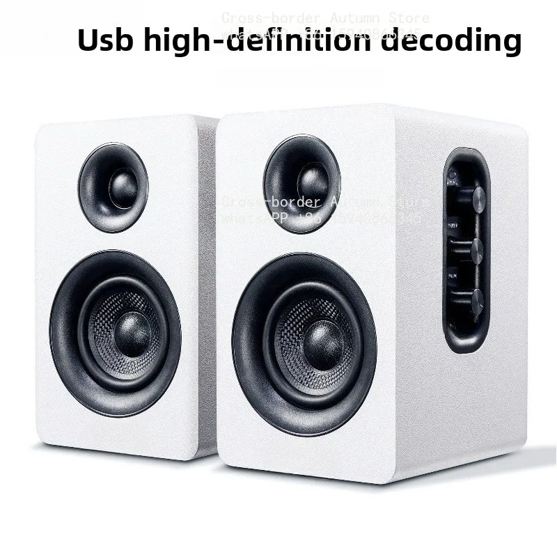 Desktop desktop computer notebook wooden bookshelf high fidelity audio USB sound card bluetooth game active speaker