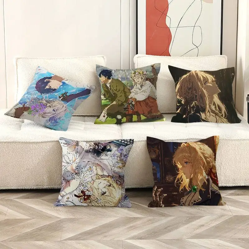 Japanese Violet Evergarden Personalized Pillow Cover Kids Bedroom Wild Party Decor Pillowcase kid Birthday shower Gift