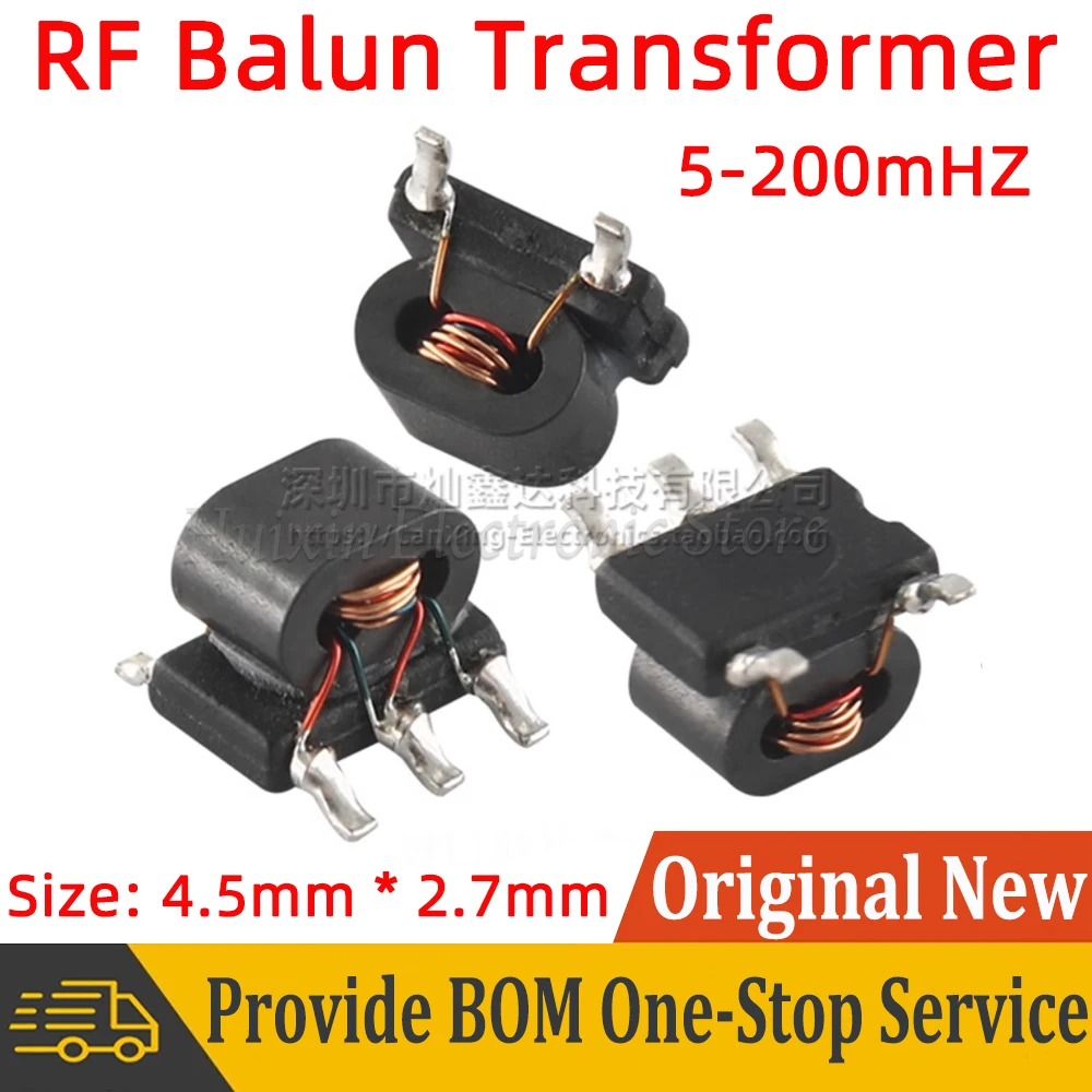 

5pcs SMD RF Signal Balun Transformer 1:3 Frequency 5MHz-200MHz 4.5db Unbalanced Balanced Isolated Isolation YB006T-226TS