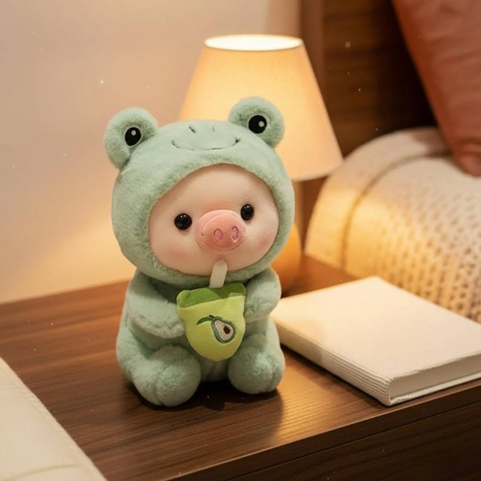 Tapioca Tea Tea Pig Plushie Cute Design Pig Plushie Rose Piggy Toy Cuddly Cuddle Pillow PP Cotton Filled for Partners