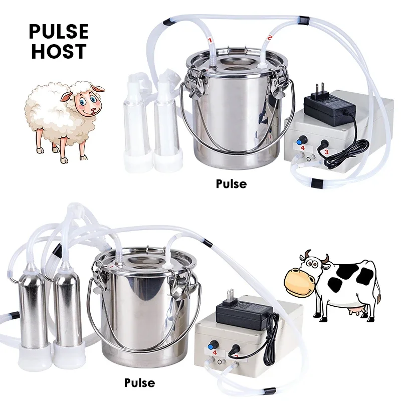 3L Cow Electric Milking Machine Stainless Steel Milker Electric Vacuum Pump 240V Cattle Automatic Efficient Milking Machine