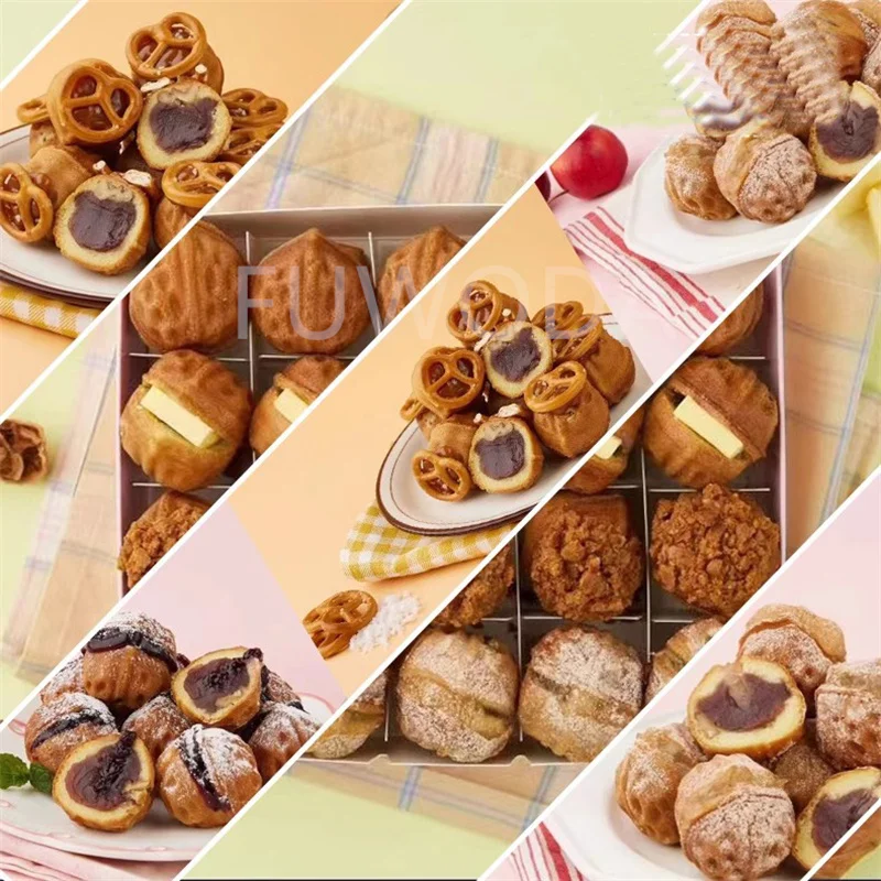 Commercial Walnut Waffle Maker Electric Walnut Cake Making Machine Electric Walnut Waffle Snack Machine Nut Shaped Waffle Bread