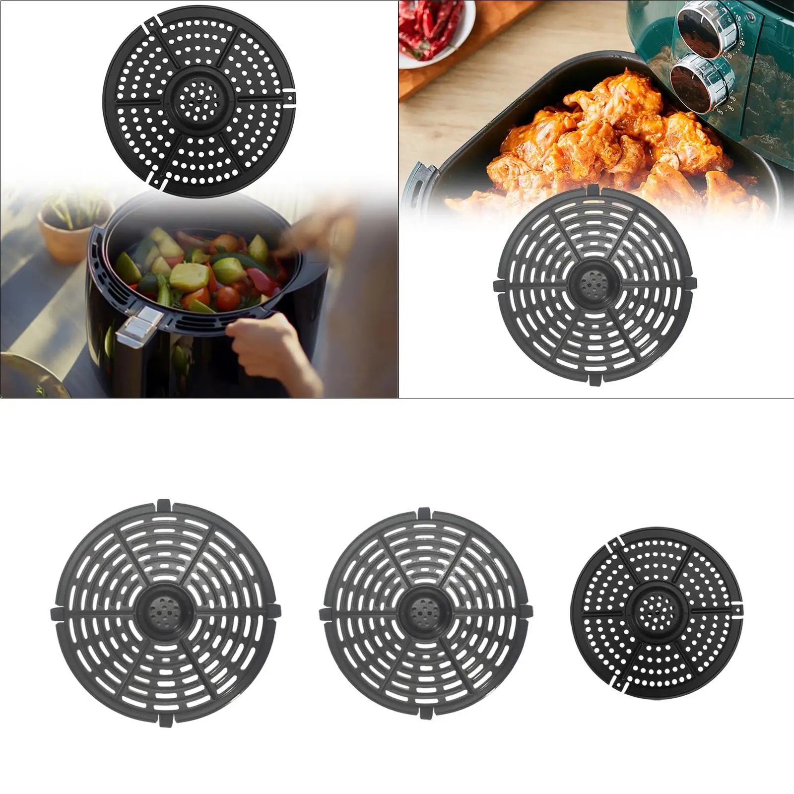 Сковорода-гриль для фритюрницы, решетка, вставная сковорода, удобная пластина для приготовления пищи, подставка для фритюрницы для овощей, стейк
