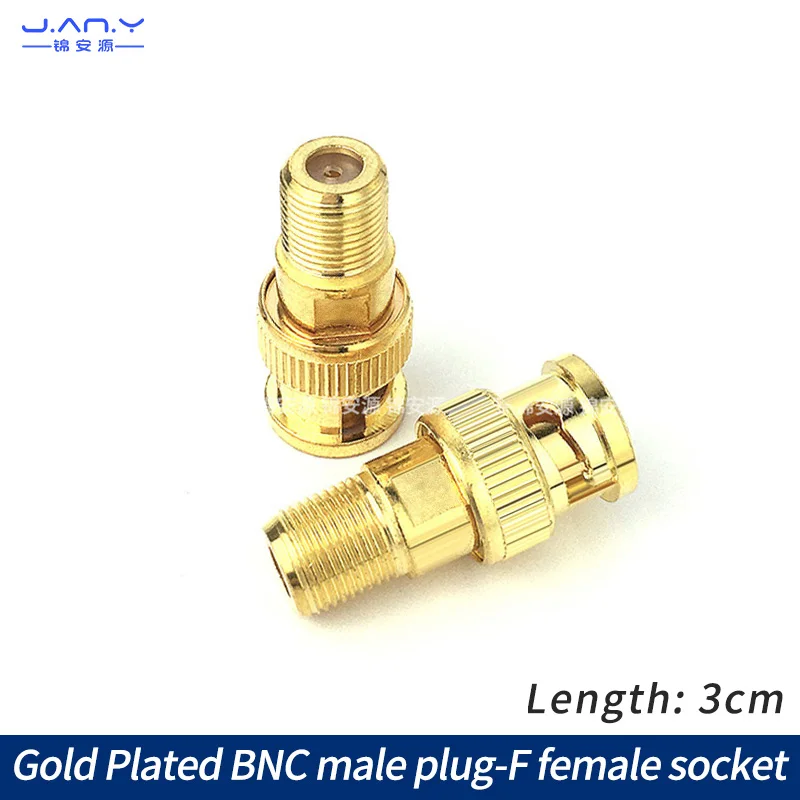 1 piece Extended gold plated BNC male to TV female British external thread F female to Q9 video head RF coaxial connector